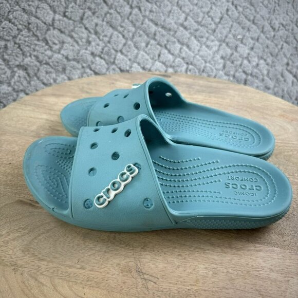 Crocs Slide Sandals Womens Size 6 Blue‎ Slip-On Casual Shoes - Picture 1 of 8
